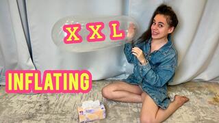 I BLOW UP A XXL CONDOM WITH MY MOUTH IN A DENIM JACKET 4K