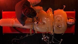 Wendy Wonder in inflatable latex sack