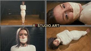 Astrid in a Sleek Microfoam Cocoon Part 1 - Sweet Struggling in Tight Wrappings (UHD 4K MP4)