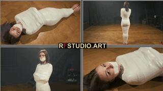 Astrid in a Sleek Microfoam Cocoon Part 1 - Sweet Struggling in Tight Wrappings (FULL HD MP4)