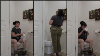 PEE GIRL Explosive nose blowing coughing and feed