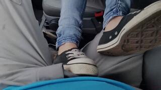 shoejob and happy end over her sweet converse chucks flats