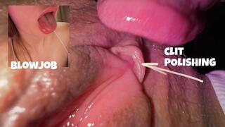 CLOSE UP AND SPEED UP: I polished my girlfriend's clit so much that it started to creak????