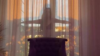 Violeta does a sensual striptease and dances to music in black lingerie