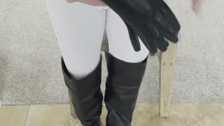 Tight White Jodhpurs and Leather Boots
