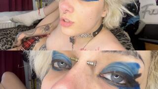 glitterqueen1999 nose fetish fuck my nose until you cum cum countdown topless gothic tattoos and piercings tartan skirt fingering