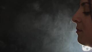 SMOKING LOVE HARD NOSE EXHALES