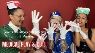 Three hellish nurses give CBT treatment to slave - part 1 (1080 EN-sub)