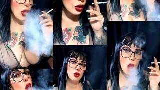 Winston 100 - Gothic Lady, filling her lungs with lots of creamy smoke