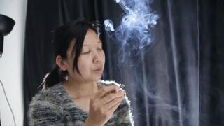 Asian models puking smoke
