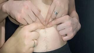 Double fucking of a man's belly button WMV