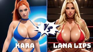 Big tit topless female pro wrestling: Kara Murphy vs Lana Lips LOW