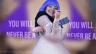 BETA BLOCKED - Loser Humiliation, Female Domination, Femdom, Censored, Tease & Denial with Mistress Mystique Hoops - MP4