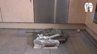 New RC-Tank crushed under pretty feet