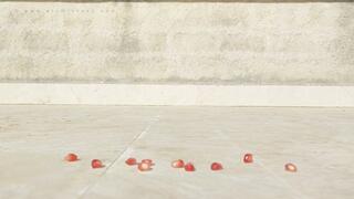 Pomegranate seeds barefeet crush