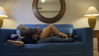 HUMAN FURNITURE - WHEN I AM AT HOME I FEEL COMFORTABLE USING MY HUMAN COUCH - PRINCESS VIOLET