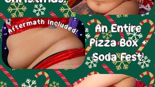 Merry Gut-Busting Christmas! An Entire Pizza Box & Soda Fest