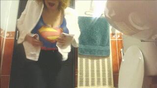 Super Woman to the rescue? No, Super Woman to the toilet!