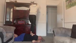 Miss H- Sock Face Head and Back Trampling Time