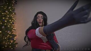 Ms Claus Leather Glove Worship