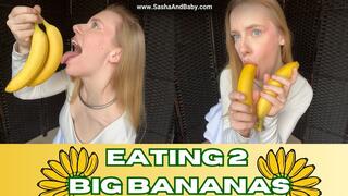 Sasha Seductively Eats Multiple Bananas