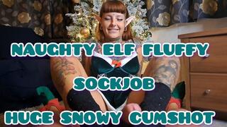 NAUGHTY ELF FLUFFY SOCK JOB ENDS WITH THE BIGGEST CUMSHOT I HAVE EVER SEEN!