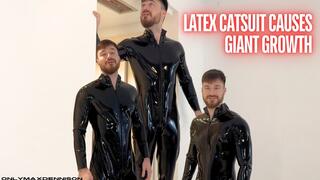 Latex catsuit causes giant growth