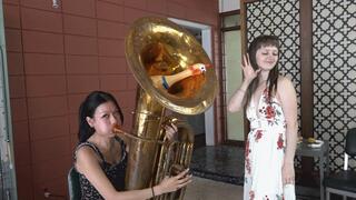 Mia "Helps" Raven "Fix" Her Tuba (MP4 1080p)