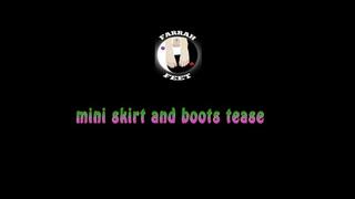 mini skirt and boots tease