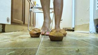 Foot worship - Goddess MXDominion makes Bread Rolls for Foot slaves to eat off Floor, stomping, foot fetish, foot slave training  1080