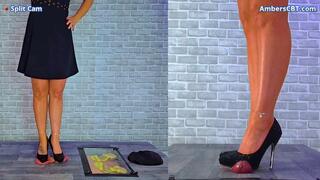 Spiking His Balls Under My Christmas Party Heels - Split Cam