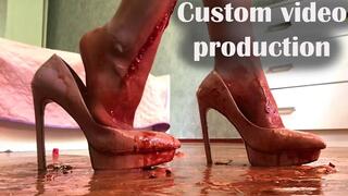 Messy high heels crush, inshoe crush, messy shoes, messy high heels, messy pantyhose