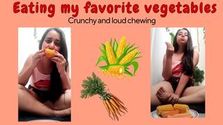 Loud eating vegetables