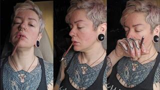 720p 1st Cigarette of the Day - Coughing and Wheezing