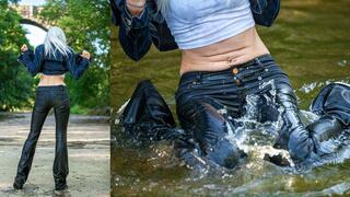 Soaking my jeans and going for a walk in wet jeans