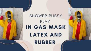 shower gas mask, rubber and latex