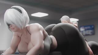 ass spanking from an e-girl at the gym