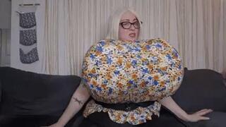 BBW Massive Inflated Breast Expansion Until She Pops!