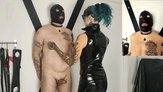 Nipple play at the cross with a hook in the ass by Miss Lilli Bayle, DOUBLE VIEW