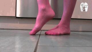 Food under pink nylons