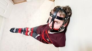 Miss M keeps a naughty schoolboy prisoner her isolation room