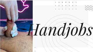 porn handjobs in medical latex glove