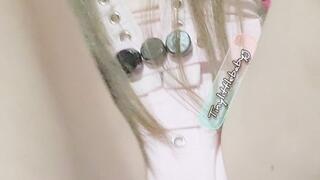 Locked up in straitjacketshop locking diaper cover and booties Tinylittlebabyg shows us what a wiggly brat she can be