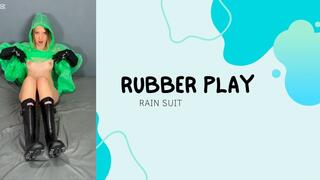 green rain suit rubber