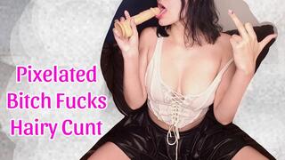 Pixelated Bitch Fucks Hairy Cunt
