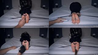 Intense feet tickling without gag