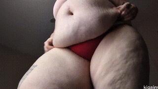 Towering BBW Shows off Thighs Ass and Gut