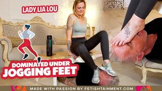 Dominated under jogging feet - long version ( Foot Domination with Lady Lia Lou ) - 640p wmv