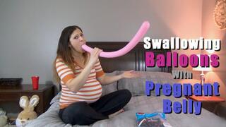 Swallowing Balloons With a Pregnant Belly - REMASTERED - Kylie Jacobs - MP4 1080p HD