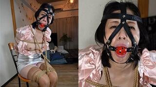 KR11 Japanese Lady Tamami Bound & Gagged in Satin Blouse Part2 (MP4)